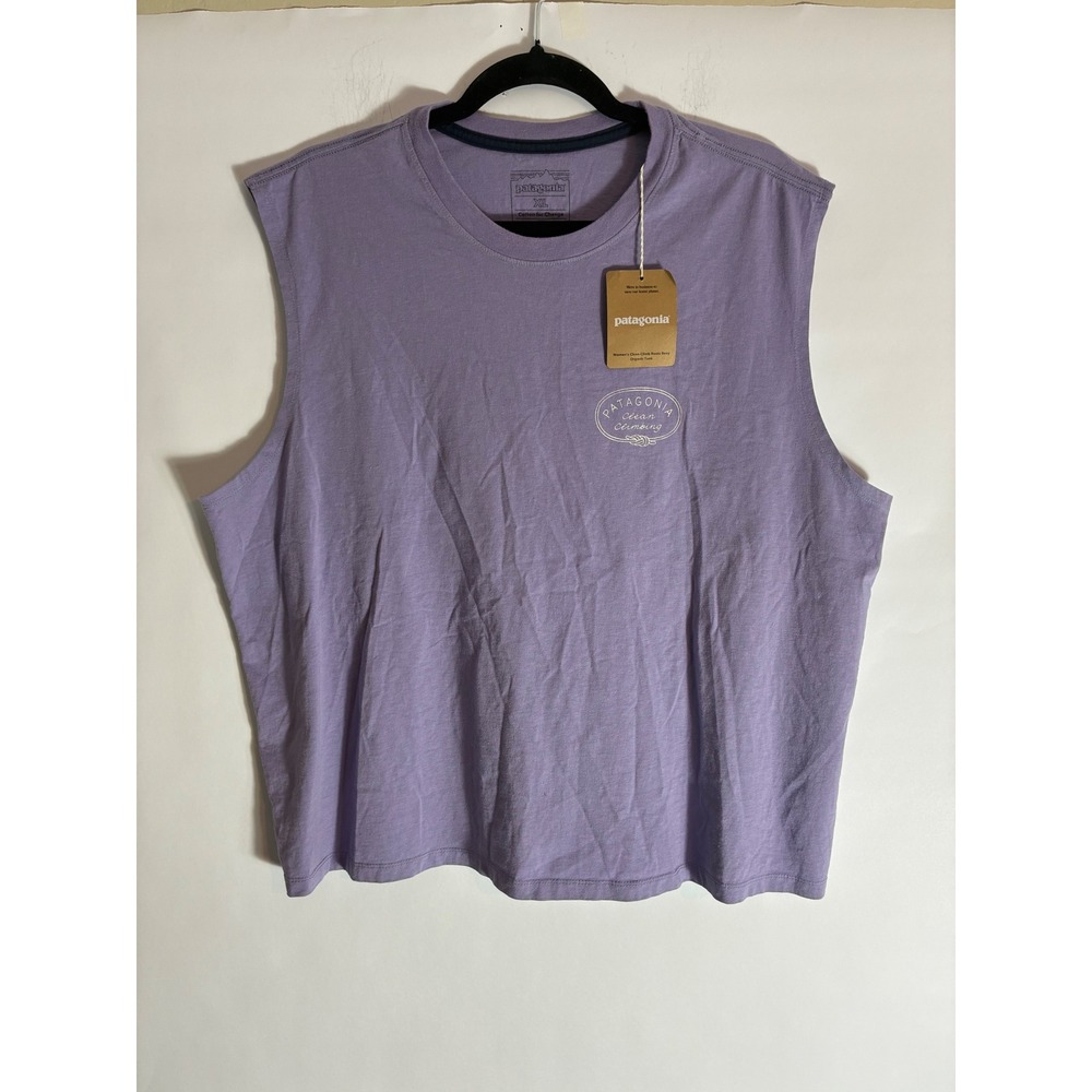 Patagonia Clean Climb Roots Boxy Organic Tank Purple XL NWT Muscle Tee Graphic